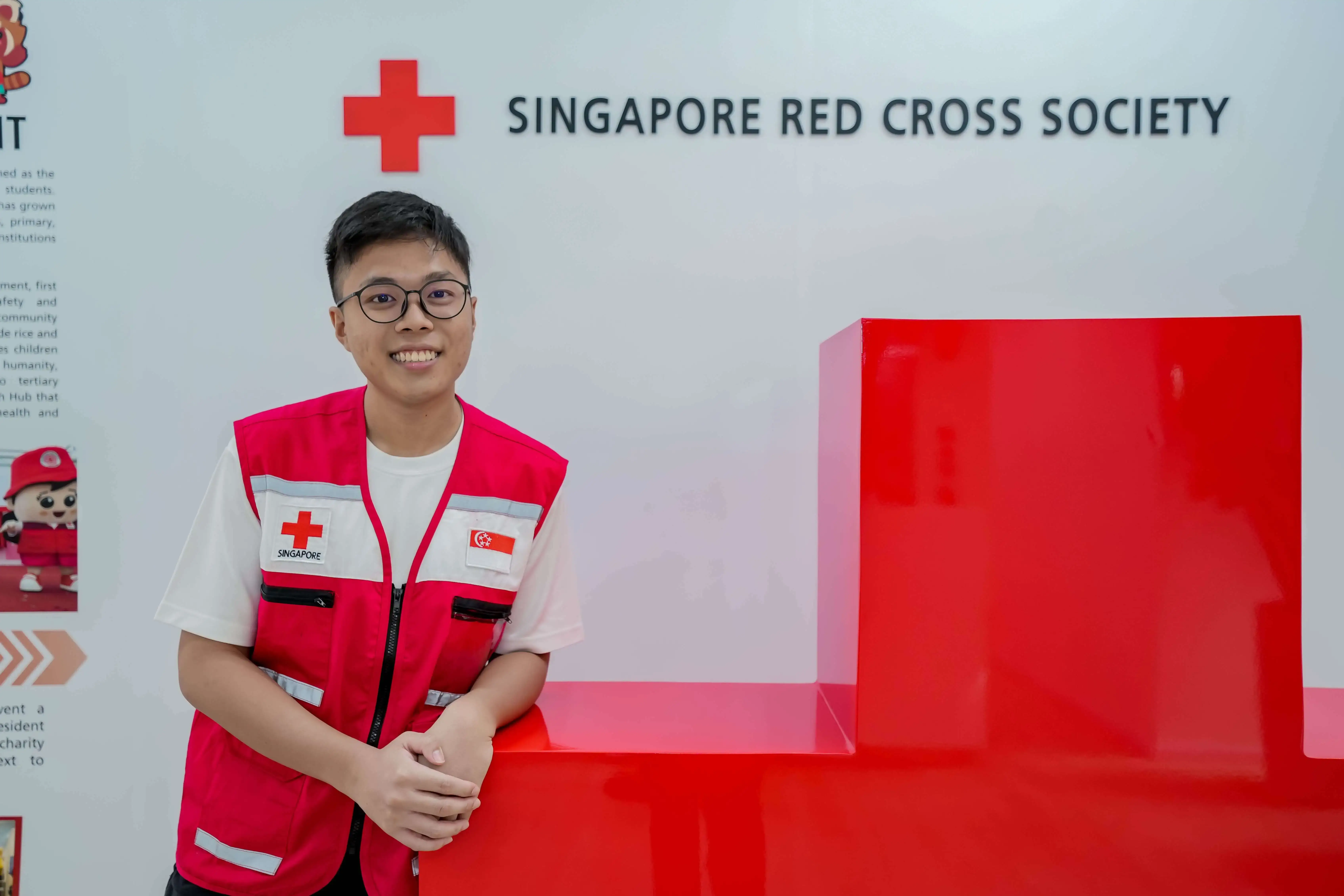NUS student volunteering at Red Cross