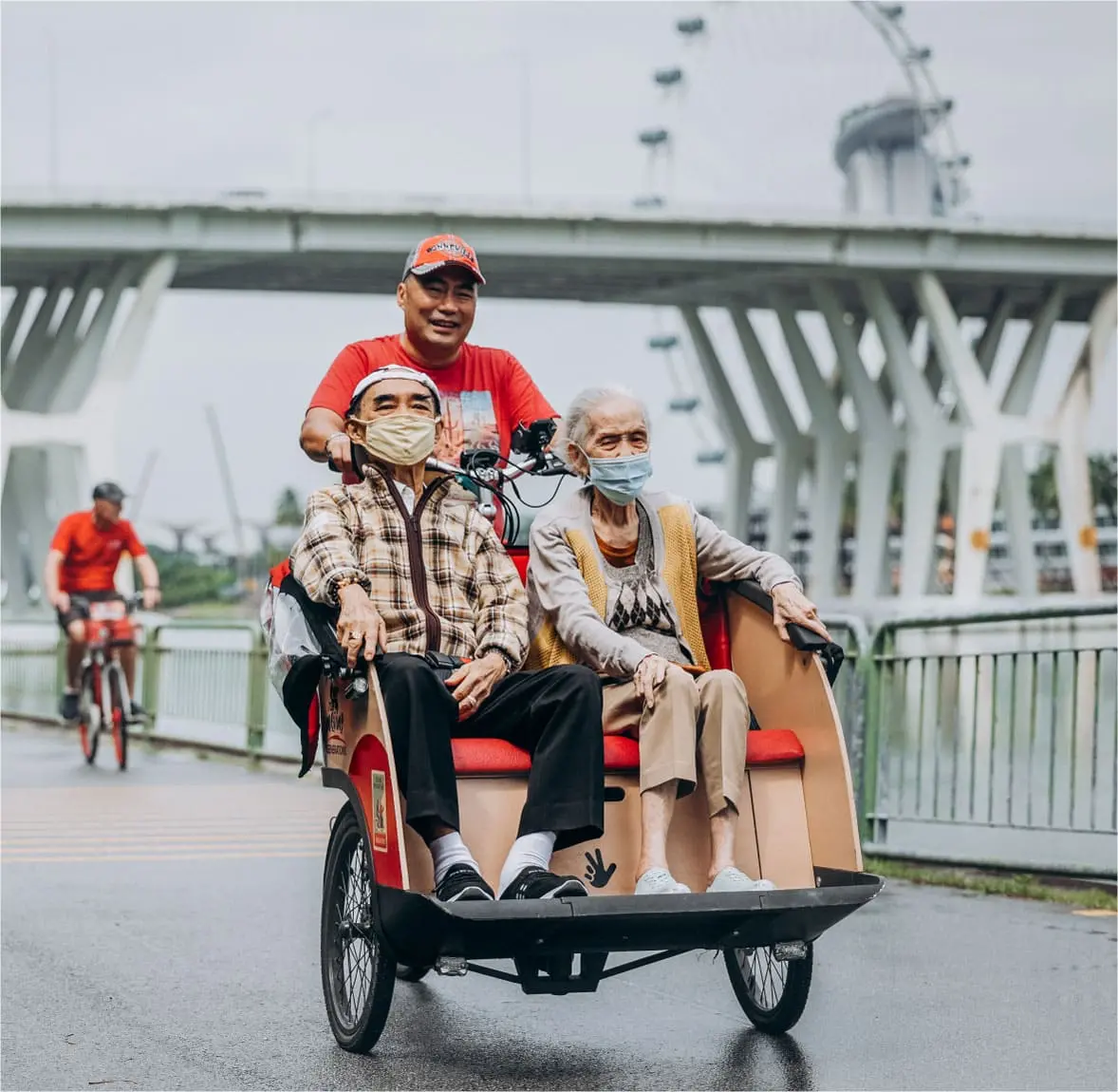 Senior Citizens participating in the 'cycle for all' movement 